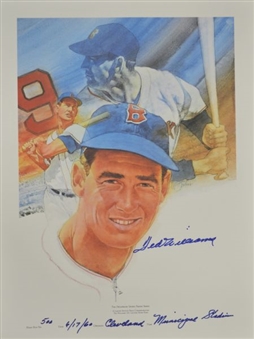 Ted Williams HR 500 of Limited Edition 521 signed litho